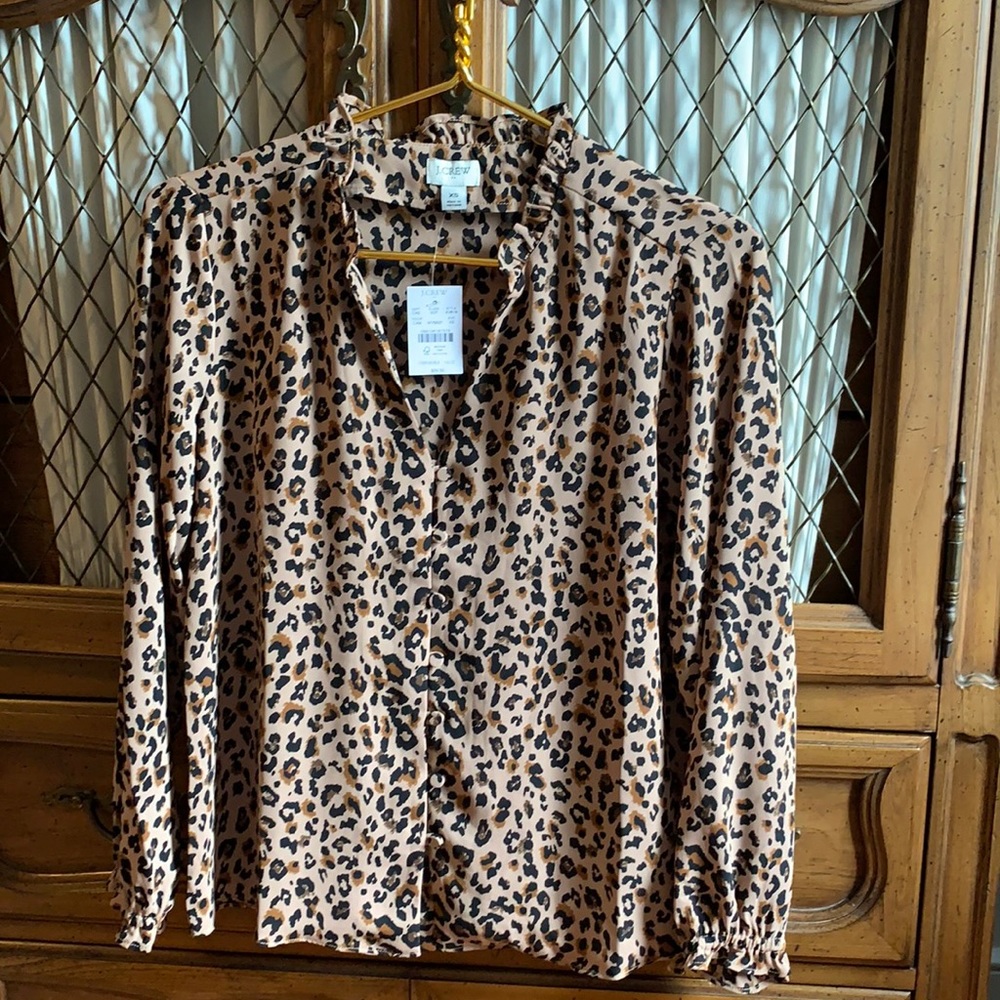 J crew leopard blouse